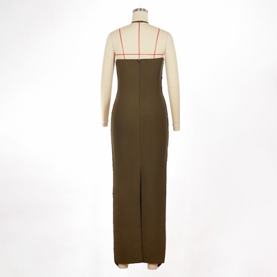 SB3377 Kimshein Fashion Dress Fringed Backless Design for Women's Party and Evening Events Eco-friendly Material