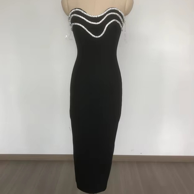 SB3378 Kimshein end Women's Cocktail Dress Extra Long Off-shoulder Sleeveless Slim Bandage Dress Elegant 300 Pieces