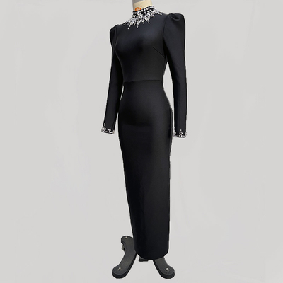 LS2630 Women's LS2630 Luxury Evening Party Dress with Rhinestone Long Dress Bandage Dress in Exquisite Craftsmanship