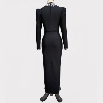 LS2630 Women's LS2630 Luxury Evening Party Dress with Rhinestone Long Dress Bandage Dress in Exquisite Craftsmanship