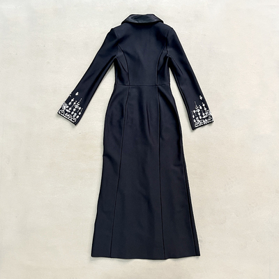 7 Days Fast Sample LS2629 Elegant Long Sleeve Party Birthday Dress Fashion V-Neck Bandage Dress with Luxurious Crystals
