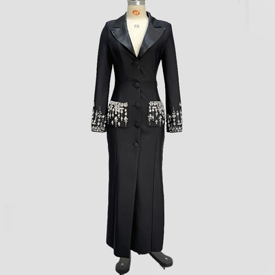 7 Days Fast Sample LS2629 Elegant Long Sleeve Party Birthday Dress Fashion V-Neck Bandage Dress with Luxurious Crystals