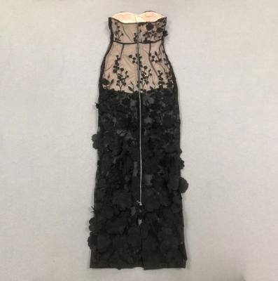 600 SB3370 Kimshein Fashionable Strapless Long Sexy Evening Dress Sleeveless Lace Dress Perfect for Special Occasions