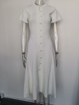 7 Days Fast Sampling Intelligent Tracking Supported KD2354 Kimshein Summer O-neck Women's Knitted Short Sleeve Long Dress