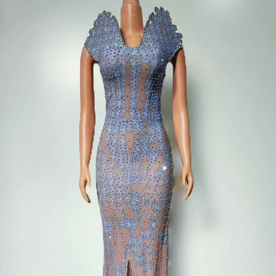 AD2530 end Women's Fashion Strapless Dress Crystal Sleeveless Birthday Party Dress with Straight Hem and No Lining