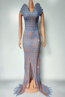 AD2530 end Women's Fashion Strapless Dress Crystal Sleeveless Birthday Party Dress with Straight Hem and No Lining