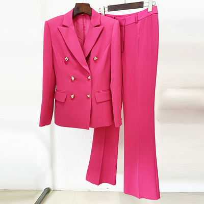 Formal Style SR2280 Pink Women Business Office Suit Pants Formal Suit Jacket Two-Piece Set for Work Business Attire