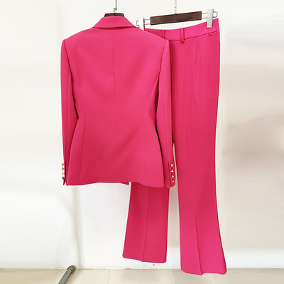 Formal Style SR2280 Pink Women Business Office Suit Pants Formal Suit Jacket Two-Piece Set for Work Business Attire