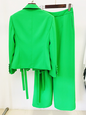 SR2286 Women's Two-Piece Set V-Neck Long Sleeve Sport Jacket and Pants for Formal Spring Outfit