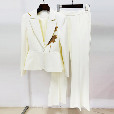 Fashionable Women's Long Bead Elegant Pants Suit Made of Polyester and Cotton Custom Logo SR2285 Kimshein