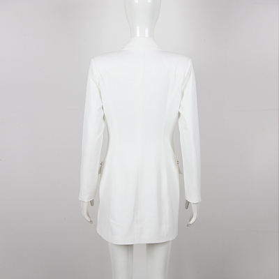 BA2226 White Formal Jacket Business Wear Luxurious Women's Fashion Long Sleeve Suit Coat Elegant 1.5 kg Polyester Lining