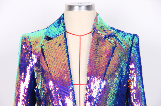BA2214 Shiny Sequin Dress Women's Elegant Party Evening Dress Sexy V-Neck Long Sleeve Coast Suit Dress with Other Craft