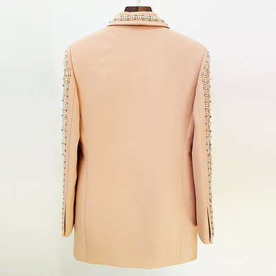 Kimshein BA2211 2023 Fashionable Luxurious Handmade Gorgeous Water Diamond Pearl Long Sleeve Office Tight Top for Women