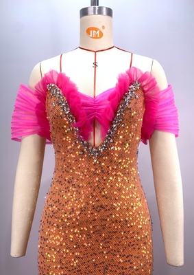 ED2682 Women's Christmas Long Elegant Dress with Sequin Decoration and Needlework Support Perfect in Need of Products