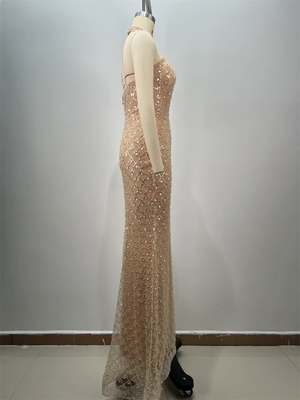 ED2714 Luxury Women's Backless Evening Dress Sexy Mesh Sequin Maxi Dress Tight Dance Party Dress Fashion Women's Clothing