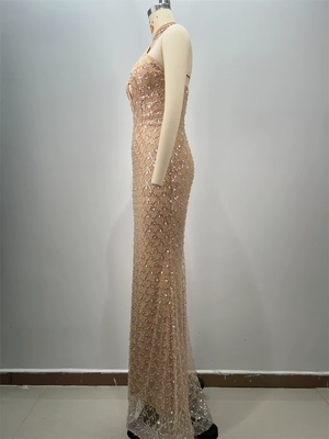 ED2714 Luxury Women's Backless Evening Dress Sexy Mesh Sequin Maxi Dress Tight Dance Party Dress Fashion Women's Clothing