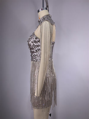 Supporting Needlework Technique ED2685 Kimshein Shiny Mini Dress for Women Sexy Crystal Evening Dress with Water Diamond