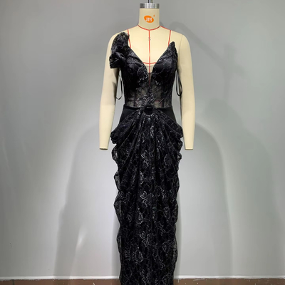 ED2701 Fashionable Hot Lace Dress for Women Elegant and Sensual Evening Gown without Shoulder Strap