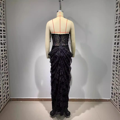 ED2701 Fashionable Hot Lace Dress for Women Elegant and Sensual Evening Gown without Shoulder Strap