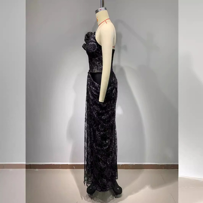 ED2701 Fashionable Hot Lace Dress for Women Elegant and Sensual Evening Gown without Shoulder Strap