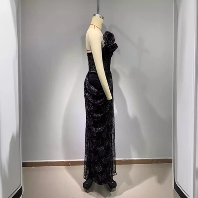 ED2701 Fashionable Hot Lace Dress for Women Elegant and Sensual Evening Gown without Shoulder Strap