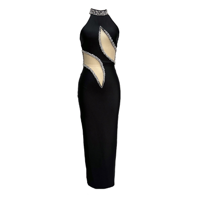SB3366 Women's Crystal Diamond Luxury Tight Bandage Dress for Day Parties and Special Occasions