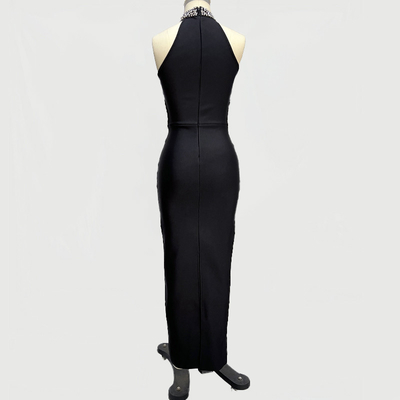 SB3366 Women's Crystal Diamond Luxury Tight Bandage Dress for Day Parties and Special Occasions