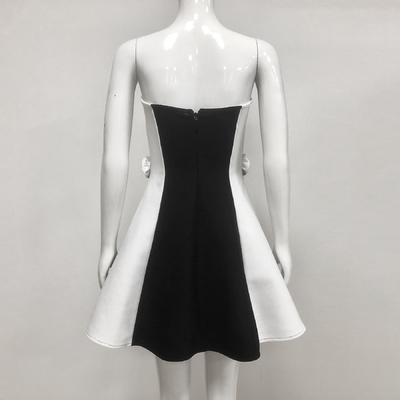 SB3363 Women's Fashion Sexy Mini Birthday Dress with 3D Flowers and Strapless Bandage Dress Mini Skirt Crafted Technique
