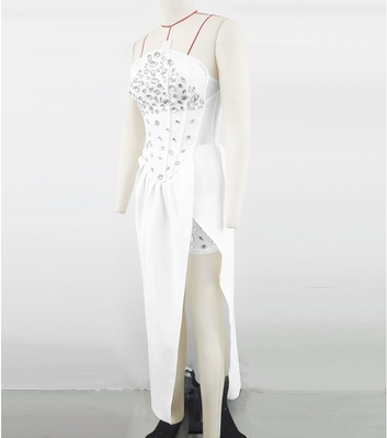 Customizable Logo Women's Fashionable Birthday Dress with Water Crystal Decoration SB3358 and Elegant Bandage Design