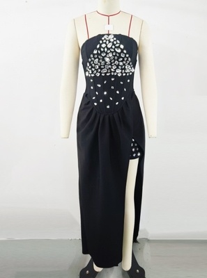 Customizable Logo Women's Fashionable Birthday Dress with Water Crystal Decoration SB3358 and Elegant Bandage Design