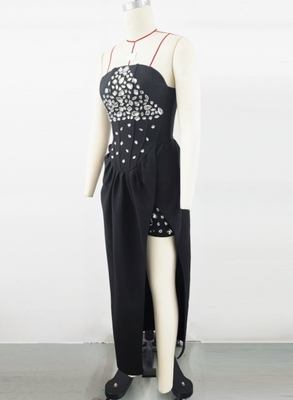 Customizable Logo Women's Fashionable Birthday Dress with Water Crystal Decoration SB3358 and Elegant Bandage Design