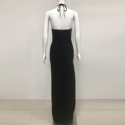 SB3353 end Sexy Hollow Bandage Evening Dress Black Fashion Backless Tight Beaded Dress with Customized Logo and Design