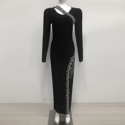 LS2621 Kimshein Long Sleeve Maxi Crystal Ball Gown Bandage Dress for Women Elegant and Stylish 600 Pieces