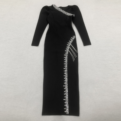 LS2621 Kimshein Long Sleeve Maxi Crystal Ball Gown Bandage Dress for Women Elegant and Stylish 600 Pieces
