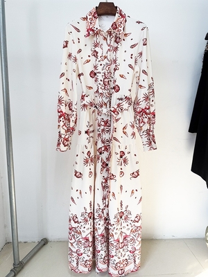 LS2626 Long Sleeve Sexy Maxi Dress for Women Elegant Party Floral Print Daily Life Dress