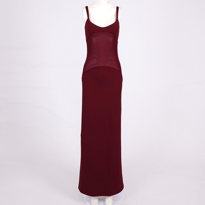 SB3356 Goldsin Summer Collection Women's Elegant Party Dress with Illusion Elements and Sleeveless Design Dry Clean Only