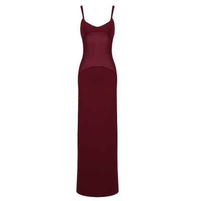 SB3356 Goldsin Summer Collection Women's Elegant Party Dress with Illusion Elements and Sleeveless Design Dry Clean Only