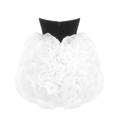 Guangdong SB3350 Fashionable Velvet 3D Mesh Pleated Floral Strapless Black Evening Dress for Party Elegant Slim Fit Dress