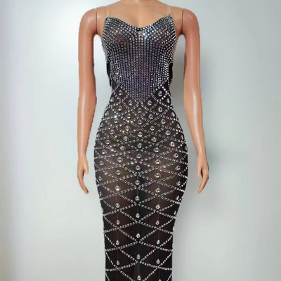 AD2498 Kimshein Women's Fashion Off-Shoulder Crystal Birthday Party Dress Eco-Friendly Environmentally Friendly with Split