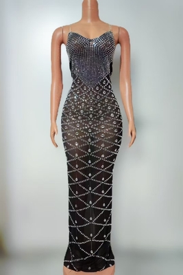 AD2498 Kimshein Women's Fashion Off-Shoulder Crystal Birthday Party Dress Eco-Friendly Environmentally Friendly with Split