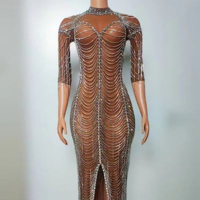 AD2461 Kimshein Women's Fashion Short Sleeve Crystal Charming Evening Dress Custom Logo/Graphic Design and Dyeing Process