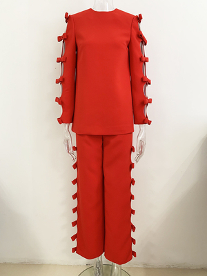 Kimshein SR2298 Fashionable and Unique Design Women's Suit with Hollow Out Butterfly Bow Shipped by DHL TNT FEDEX EMS UPS