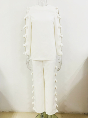 Kimshein SR2298 Fashionable and Unique Design Women's Suit with Hollow Out Butterfly Bow Shipped by DHL TNT FEDEX EMS UPS