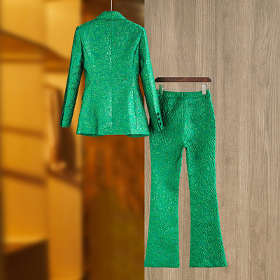 Polyester-Cotton Material Mrs. Jinxin's Spring Fashion Classic Women's Suit Set with Notched Collar and Floral Design Now