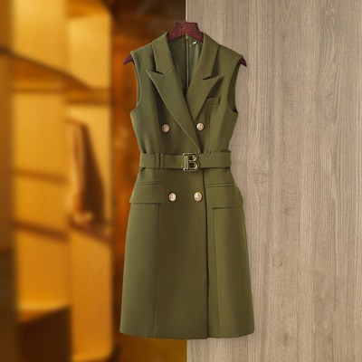 Kimshein Women's Tight-Fit Jacket and Off-Shoulder Dress Gold Belt Accent A-Line Mini Dress for a Fashionable Office Look