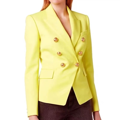 1pcs Minimum Order Quantity 2021 Red Elegant Autumn Floral Button Women's Jacket and Coat for Formal Office without Hood