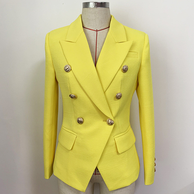 1pcs Minimum Order Quantity 2021 Red Elegant Autumn Floral Button Women's Jacket and Coat for Formal Office without Hood