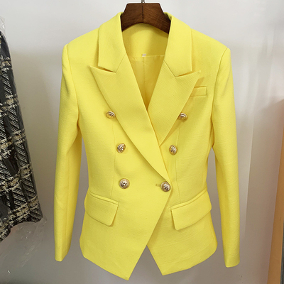 1pcs Minimum Order Quantity 2021 Red Elegant Autumn Floral Button Women's Jacket and Coat for Formal Office without Hood