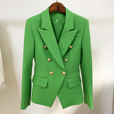 White-collar Women's Autumn Business Suit Olive Monochrome Winter Jacket with Solid Design and Plus Size from Guangdong