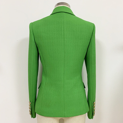 White-collar Women's Autumn Business Suit Olive Monochrome Winter Jacket with Solid Design and Plus Size from Guangdong